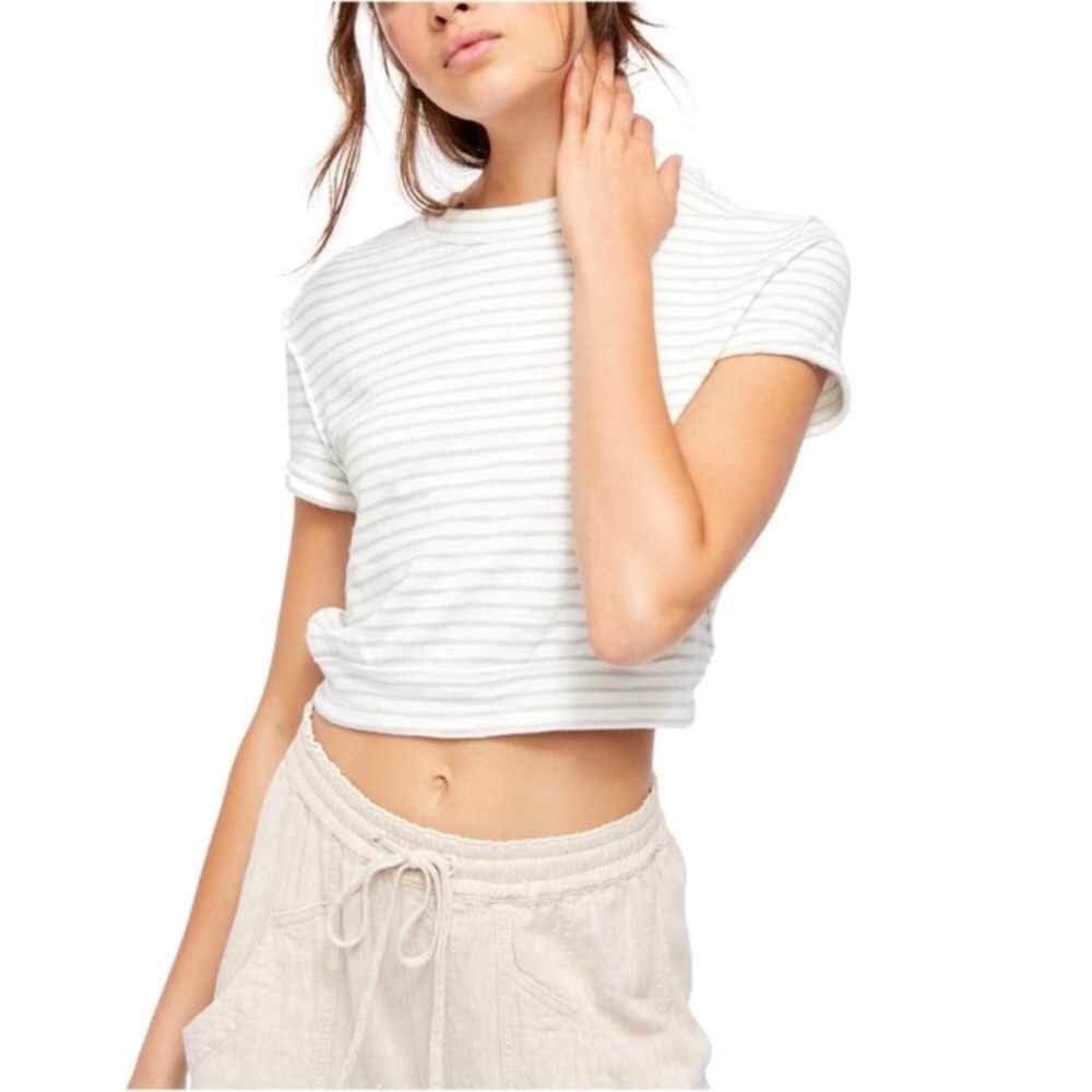 NWT Free People Sabrina Stripe Crop Top Size M